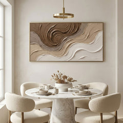 Large Neutral Textured Wall Art, Abstract Beige Cream Canvas Painting, Organic Modern Wall Decor, Minimalist Living Room Decor, Impasto Sand Palette