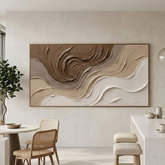 Large Neutral Textured Wall Art, Abstract Beige Cream Canvas Painting, Organic Modern Wall Decor, Minimalist Living Room Decor, Impasto Sand Palette