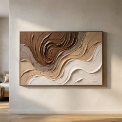 Large Neutral Textured Wall Art, Abstract Beige Cream Canvas Painting, Organic Modern Wall Decor, Minimalist Living Room Decor, Impasto Sand Palette