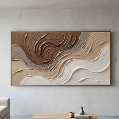 Large Neutral Textured Wall Art, Abstract Beige Cream Canvas Painting, Organic Modern Wall Decor, Minimalist Living Room Decor, Impasto Sand Palette